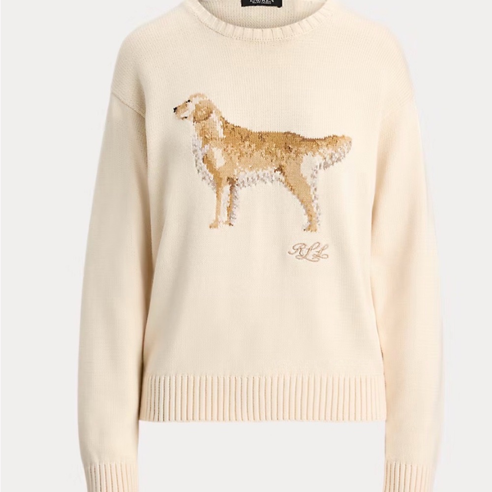 RALPH LAUREN Intarsia knit golden retriever sweater